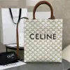 REPLICA CELINE SMALL CABAS VERTICAL IN TRIOMPHE CANVAS AND CALFSKIN 191542 WHITE #3967 - Image 13