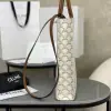REPLICA CELINE SMALL CABAS VERTICAL IN TRIOMPHE CANVAS AND CALFSKIN 191542 WHITE #3967 - Image 15