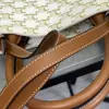 REPLICA CELINE SMALL CABAS VERTICAL IN TRIOMPHE CANVAS AND CALFSKIN 191542 WHITE #3967 - Image 6