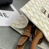 REPLICA CELINE SMALL CABAS VERTICAL IN TRIOMPHE CANVAS AND CALFSKIN 191542 WHITE #3967 - Image 2