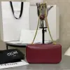 REPLICA CELINE CHAIN SHOULDER BAG CLAUDE IN SHINY CALFSKIN RED #3942 - Image 8