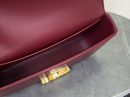 REPLICA CELINE CHAIN SHOULDER BAG CLAUDE IN SHINY CALFSKIN RED #3942 - Image 10
