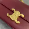 REPLICA CELINE CHAIN SHOULDER BAG CLAUDE IN SHINY CALFSKIN RED #3942 - Image 5