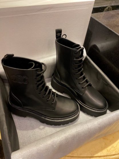 REPLICA CELINE TRIOMPHE RANGERS MID LACE-UP BOOT IN SHINY BULL #3919 - Image 3
