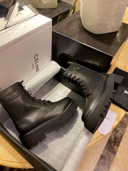 REPLICA CELINE TRIOMPHE RANGERS MID LACE-UP BOOT IN SHINY BULL #3919 - Image 5