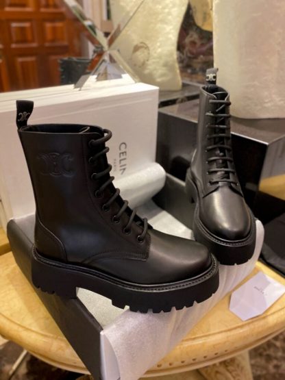 REPLICA CELINE TRIOMPHE RANGERS MID LACE-UP BOOT IN SHINY BULL #3919 - Image 6