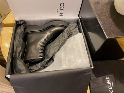 REPLICA CELINE TRIOMPHE RANGERS MID LACE-UP BOOT IN SHINY BULL #3919 - Image 9