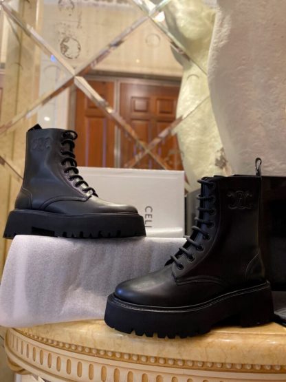 REPLICA CELINE TRIOMPHE RANGERS MID LACE-UP BOOT IN SHINY BULL #3919 - Image 7