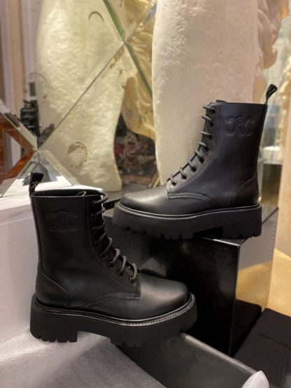 REPLICA CELINE TRIOMPHE RANGERS MID LACE-UP BOOT IN SHINY BULL #3919 - Image 8