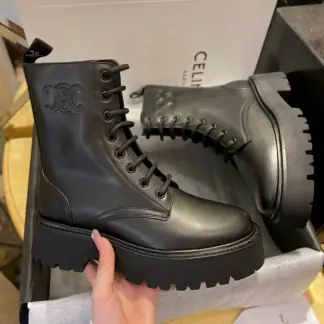REPLICA CELINE TRIOMPHE RANGERS MID LACE-UP BOOT IN SHINY BULL #3919