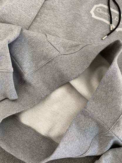  Christian Dior Couture Hooded Sweatshirt Gray Cashmere Jersey #3981 - Image 2