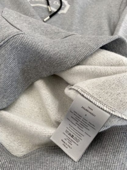  Christian Dior Couture Hooded Sweatshirt Gray Cashmere Jersey #3981 - Image 5
