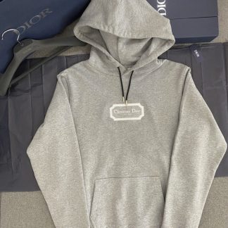 Replica Christian Dior Couture Hooded Sweatshirt Gray Cashmere Jersey #3981