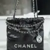 REPLICA CHANEL 22 MINI HANDBAG CALFSKIN BLACK & SLIVER HARDWARE 2025 #4043 - Image 2