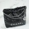 REPLICA CHANEL 22 MINI HANDBAG CALFSKIN BLACK & SLIVER HARDWARE 2025 #4043 - Image 7