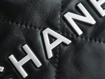 REPLICA CHANEL 22 MINI HANDBAG CALFSKIN BLACK & SLIVER HARDWARE 2025 #4043 - Image 13