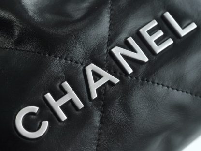 REPLICA CHANEL 22 MINI HANDBAG CALFSKIN BLACK & SLIVER HARDWARE 2025 #4043 - Image 10