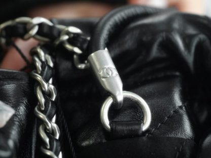 REPLICA CHANEL 22 MINI HANDBAG CALFSKIN BLACK & SLIVER HARDWARE 2025 #4043 - Image 11