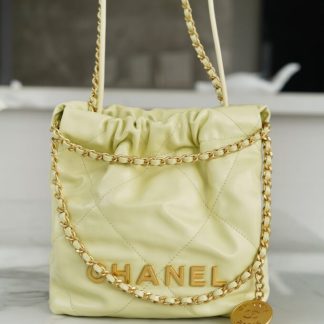 REPLICA CHANEL 22 MINI HANDBAG CALFSKIN LIGHT YELLOW 2025 #4040