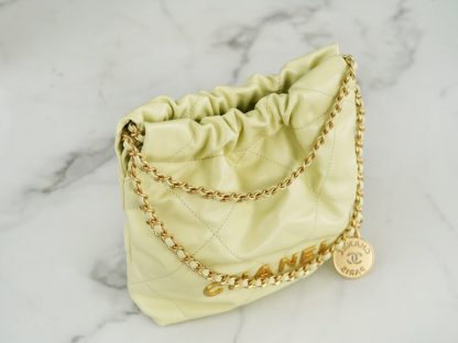 REPLICA CHANEL 22 MINI HANDBAG CALFSKIN LIGHT YELLOW 2025 #4040 - Image 9