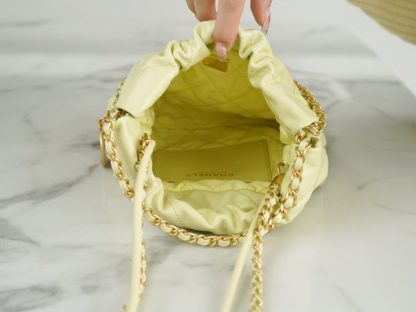 REPLICA CHANEL 22 MINI HANDBAG CALFSKIN LIGHT YELLOW 2025 #4040 - Image 4