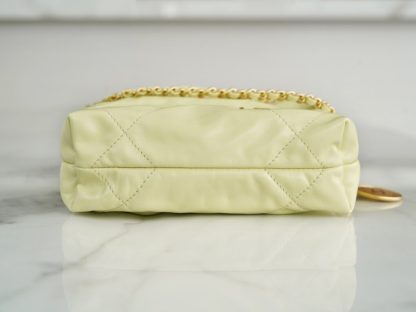 REPLICA CHANEL 22 MINI HANDBAG CALFSKIN LIGHT YELLOW 2025 #4040 - Image 8