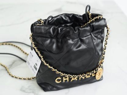 REPLICA CHANEL 22 MINI HANDBAG CALFSKIN BLACK 2025 #4039 - Image 3