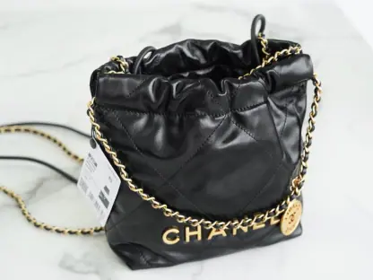 REPLICA CHANEL 22 MINI HANDBAG CALFSKIN BLACK 2025 #4039 - Image 3