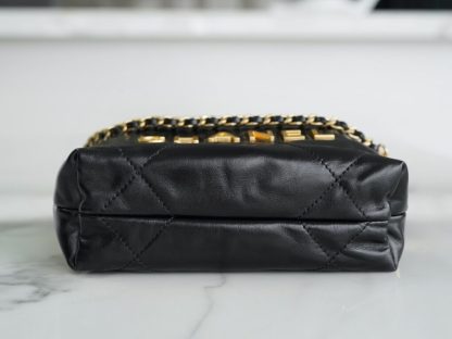 REPLICA CHANEL 22 MINI HANDBAG CALFSKIN BLACK 2025 #4039 - Image 8