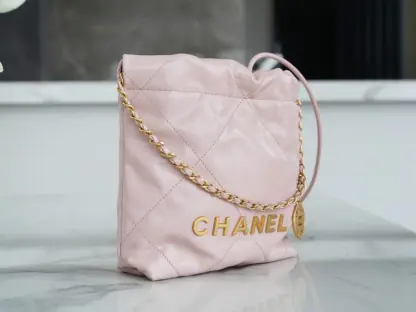 REPLICA CHANEL 22 MINI HANDBAG CALFSKIN LIGHT PINK 2025 #4038 - Image 3