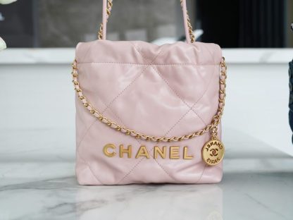 REPLICA CHANEL 22 MINI HANDBAG CALFSKIN LIGHT PINK 2025 #4038 - Image 6
