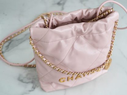 REPLICA CHANEL 22 MINI HANDBAG CALFSKIN LIGHT PINK 2025 #4038 - Image 2