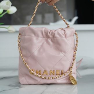 REPLICA CHANEL 22 MINI HANDBAG CALFSKIN LIGHT PINK 2025 #4038