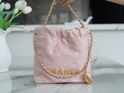 REPLICA CHANEL 22 MINI HANDBAG CALFSKIN LIGHT PINK 2025 #4038