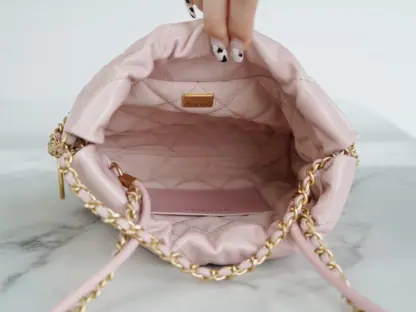 REPLICA CHANEL 22 MINI HANDBAG CALFSKIN LIGHT PINK 2025 #4038 - Image 9