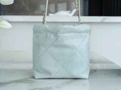 REPLICA CHANEL 22 MINI HANDBAG CALFSKIN LIGHT BLUE 2025 #4041 - Image 7