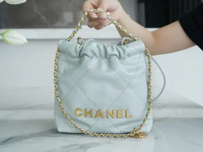 REPLICA CHANEL 22 MINI HANDBAG CALFSKIN LIGHT BLUE 2025 #4041