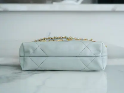 REPLICA CHANEL 22 MINI HANDBAG CALFSKIN LIGHT BLUE 2025 #4041 - Image 4