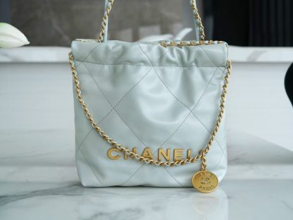 REPLICA CHANEL 22 MINI HANDBAG CALFSKIN LIGHT BLUE 2025 #4041