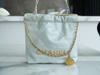 REPLICA CHANEL 22 MINI HANDBAG CALFSKIN LIGHT BLUE 2025 #4041