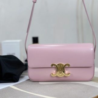 REPLICA CELINE SHOULDER BAG CLAUDE IN SHINY CALFSKIN PINK #3950