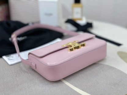 REPLICA CELINE SHOULDER BAG CLAUDE IN SHINY CALFSKIN PINK #3950 - Image 13
