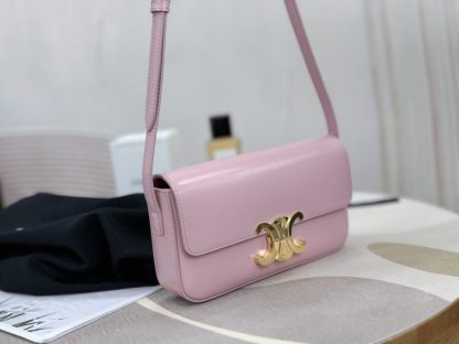REPLICA CELINE SHOULDER BAG CLAUDE IN SHINY CALFSKIN PINK #3950 - Image 16