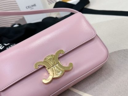 REPLICA CELINE SHOULDER BAG CLAUDE IN SHINY CALFSKIN PINK #3950 - Image 18