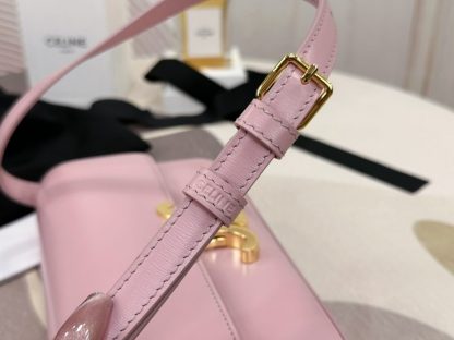 REPLICA CELINE SHOULDER BAG CLAUDE IN SHINY CALFSKIN PINK #3950 - Image 5