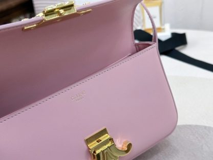 REPLICA CELINE SHOULDER BAG CLAUDE IN SHINY CALFSKIN PINK #3950 - Image 8