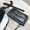 REPLICA CELINE CHAIN SHOULDER BAG CLAUDE IN SHINY CALFSKIN FULL BLACK #3939 - Image 15