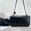 REPLICA CELINE CHAIN SHOULDER BAG CLAUDE IN SHINY CALFSKIN FULL BLACK #3939 - Image 16