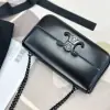 REPLICA CELINE CHAIN SHOULDER BAG CLAUDE IN SHINY CALFSKIN FULL BLACK #3939 - Image 17