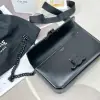 REPLICA CELINE CHAIN SHOULDER BAG CLAUDE IN SHINY CALFSKIN FULL BLACK #3939 - Image 11